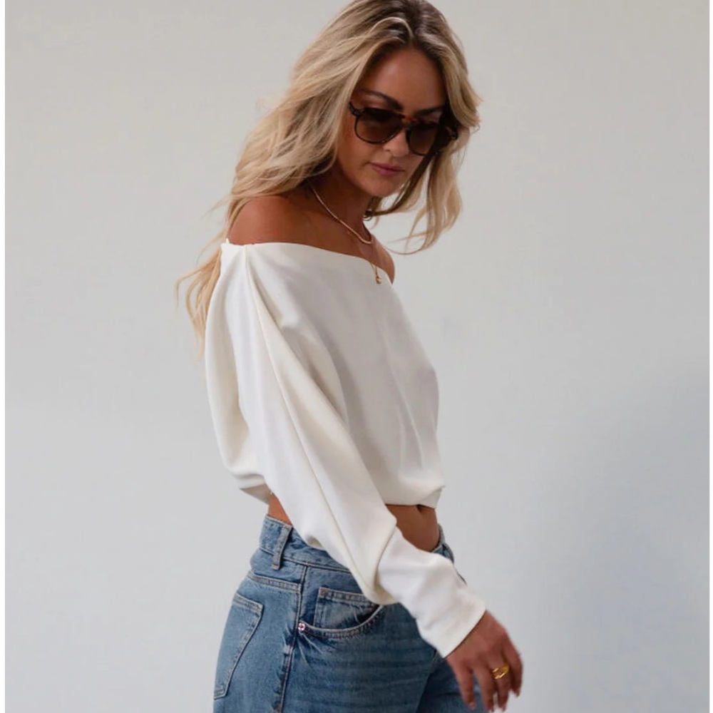 Olivaceous off the shoulder top
